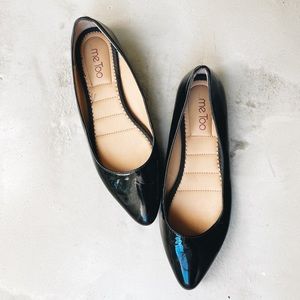 Me Too black patent leather flats